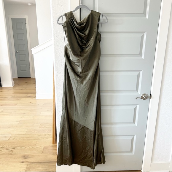 NWT Significant Other Lana Cowl-Neck Tie-Back Satin Maxi Dress Anthropologie - Picture 2 of 5